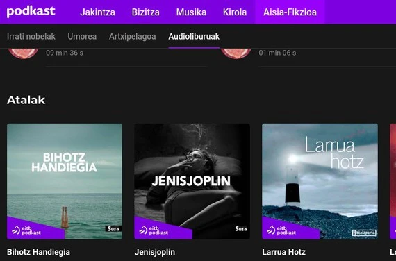 Euskarazko audioliburuak doan EITBren Podkast plataforman