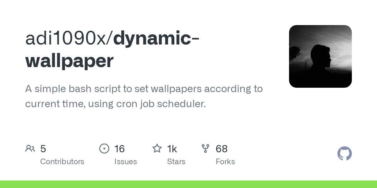 GitHub - adi1090x/dynamic-wallpaper: A simple bash script to set wallpapers  according to current time, using cron job scheduler.