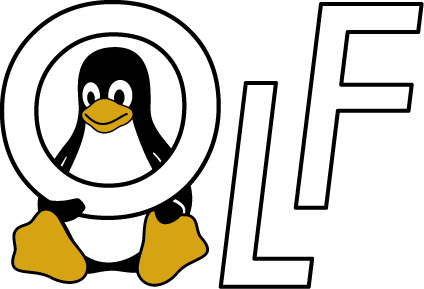 Penguin looking through the "O" of OLF